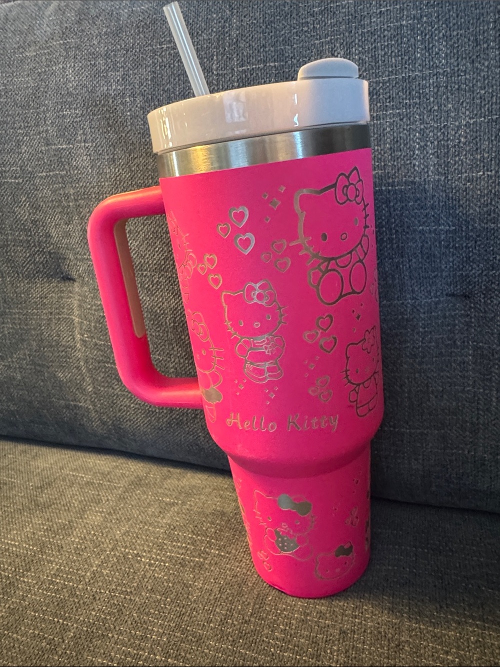 Pink Kitty “Stanley” type tumbler